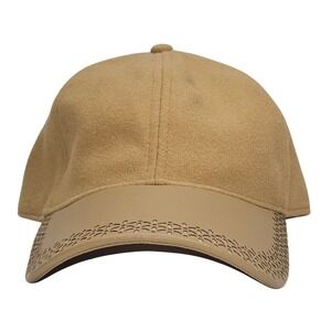 David and Young Women Camel Baseball Cap One Size Fits Most Cut Out Faux Leather